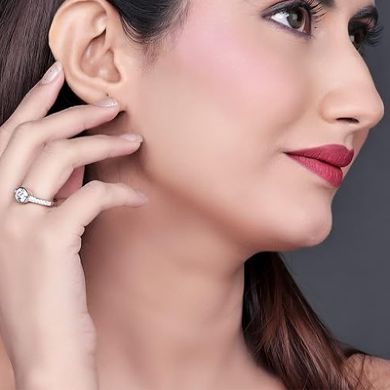 Sterling Silver White Diamond Twin solitaire ring